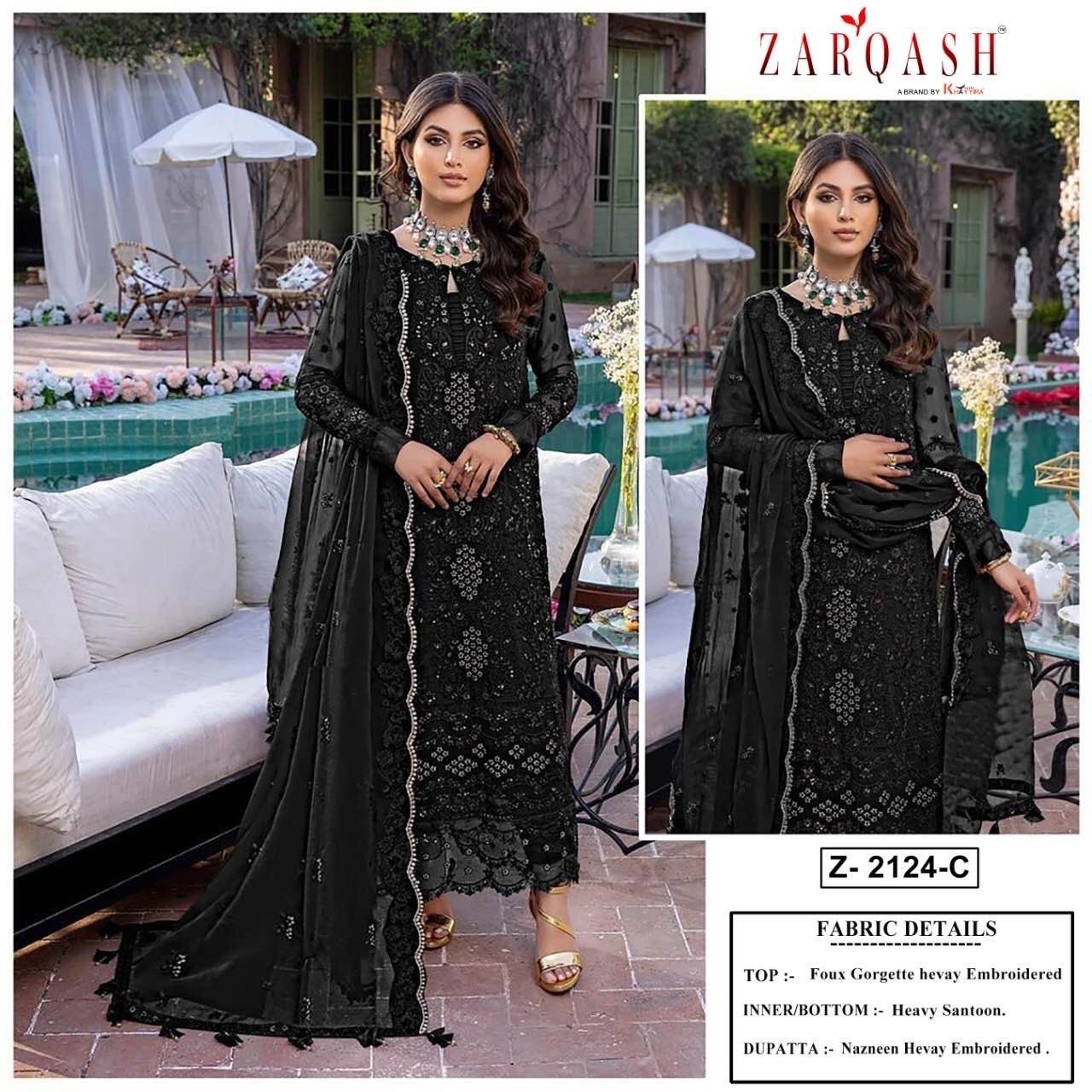 ZARQASH ALIF Z 2124 C LATEST PAKISTANI DRESS ONLINE SHOPPING IN SURAT