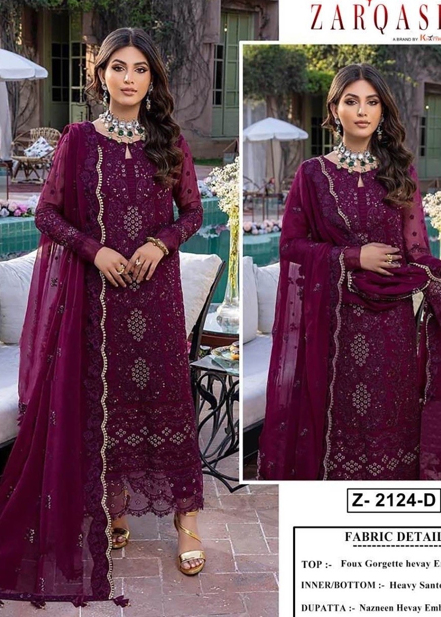 ZARQASH ALIF Z 2124 D LATEST PAKISTANI DRESS ONLINE SHOPPING