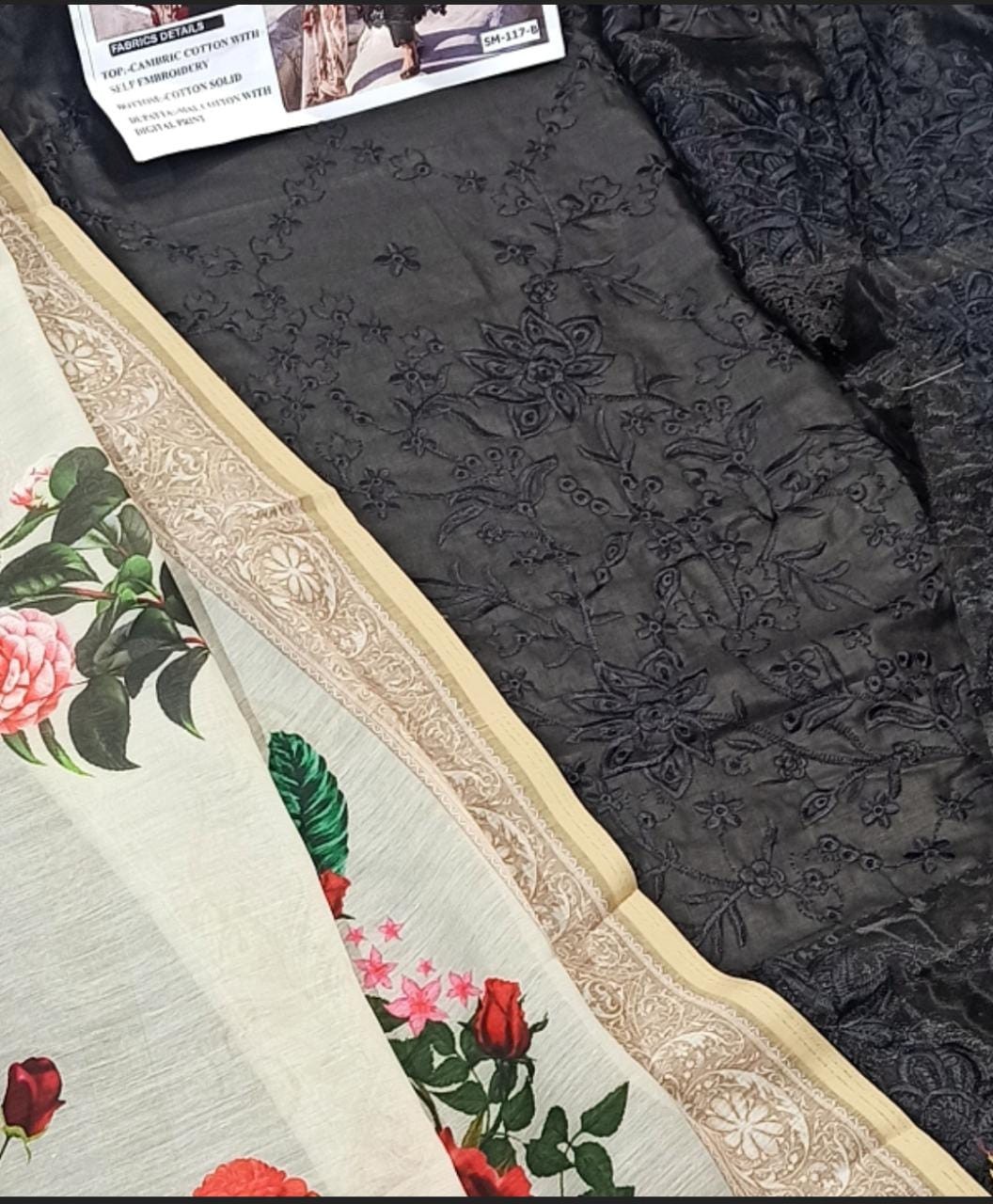 SANA MARYAM MUSHQ SM 117 B BLACK PAKISTANI DESIGNER SUITS