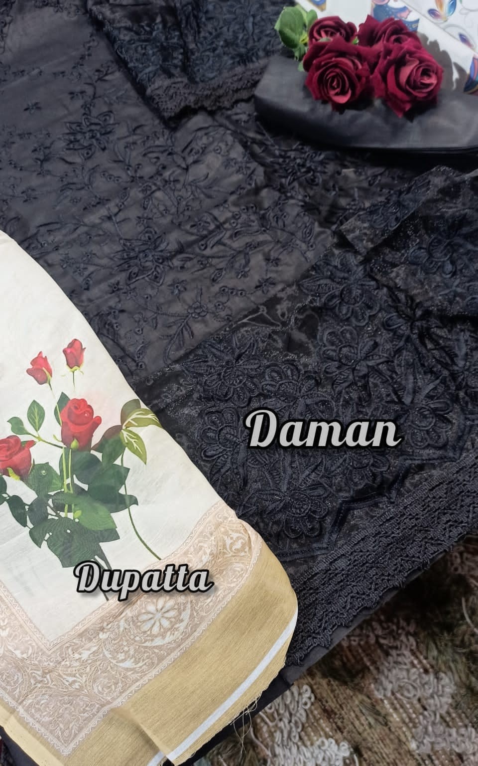 SANA MARYAM MUSHQ SM 117 B BLACK PAKISTANI DESIGNER SUITS