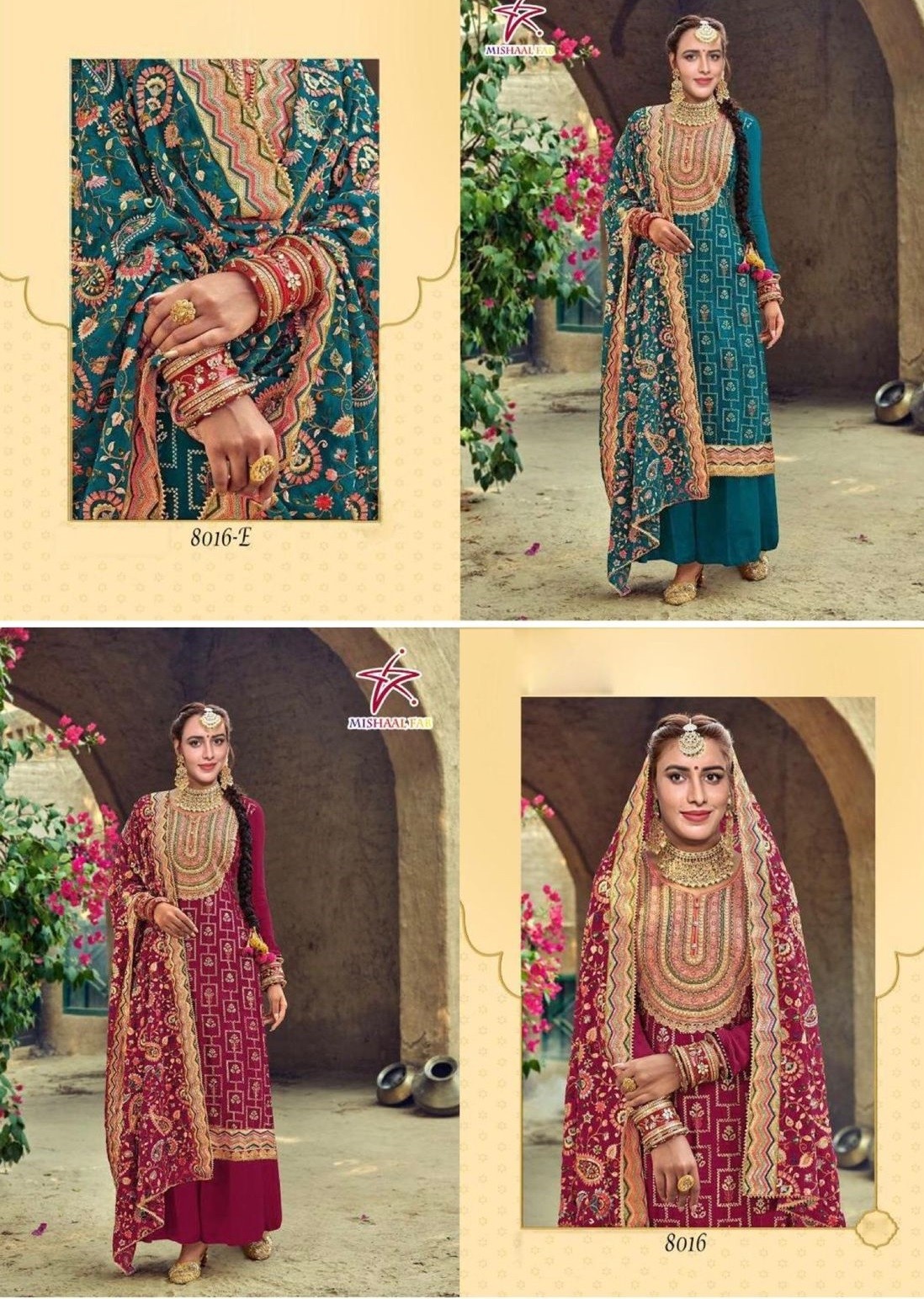 MISHAAL FAB 8016 A TO 8016 H PAKISTANI SALWAR KAMEEZ SINGLE
