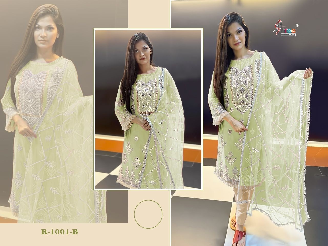 SHREE FABS R 1001 B LATEST PAKISTANI KURTIS ONLINE SHOPPING