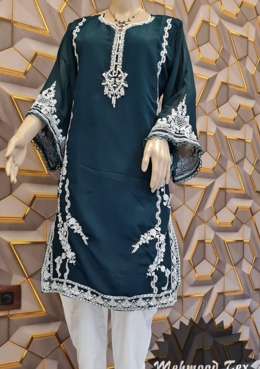 MEHMOOD TEX GREEN LATEST PAKISTANI KURTIS SINGLE PIECE ONLINE 