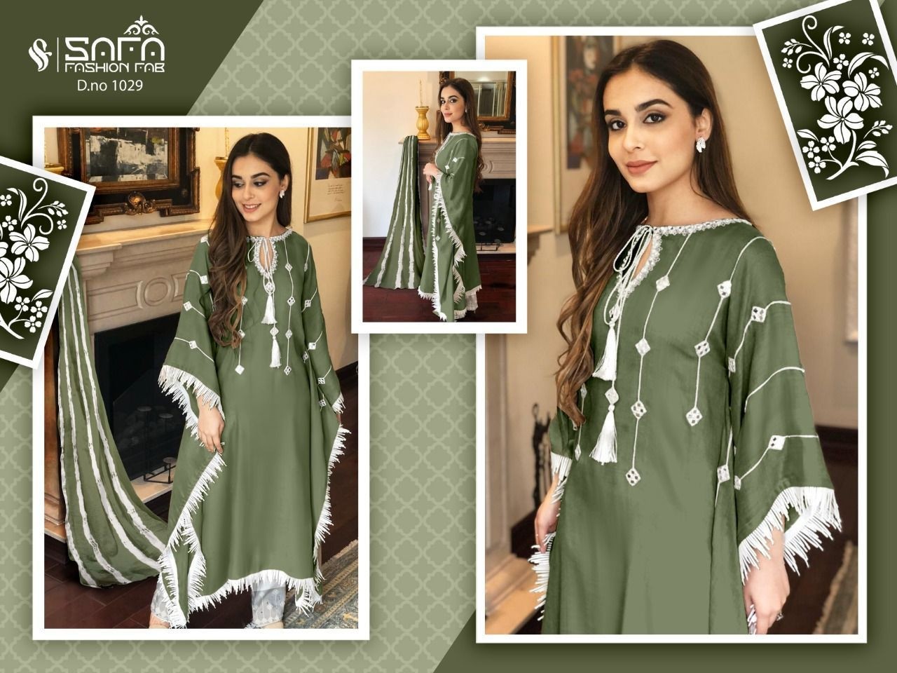 SAFA FASHION FAB 1029 GREEN HIT STYLISH KURTIS PAKISTANI SURAT