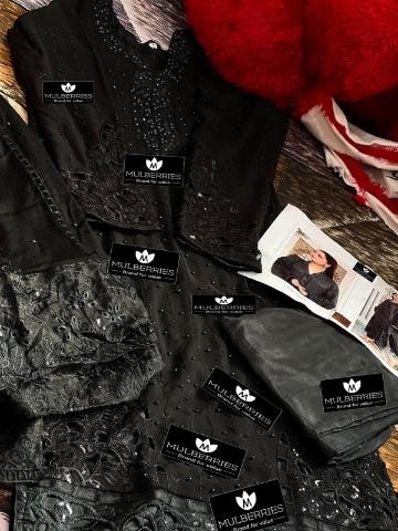 MULBERRIES BLACK HIT COLOURS PAKISTANI SALWAR SUITS 