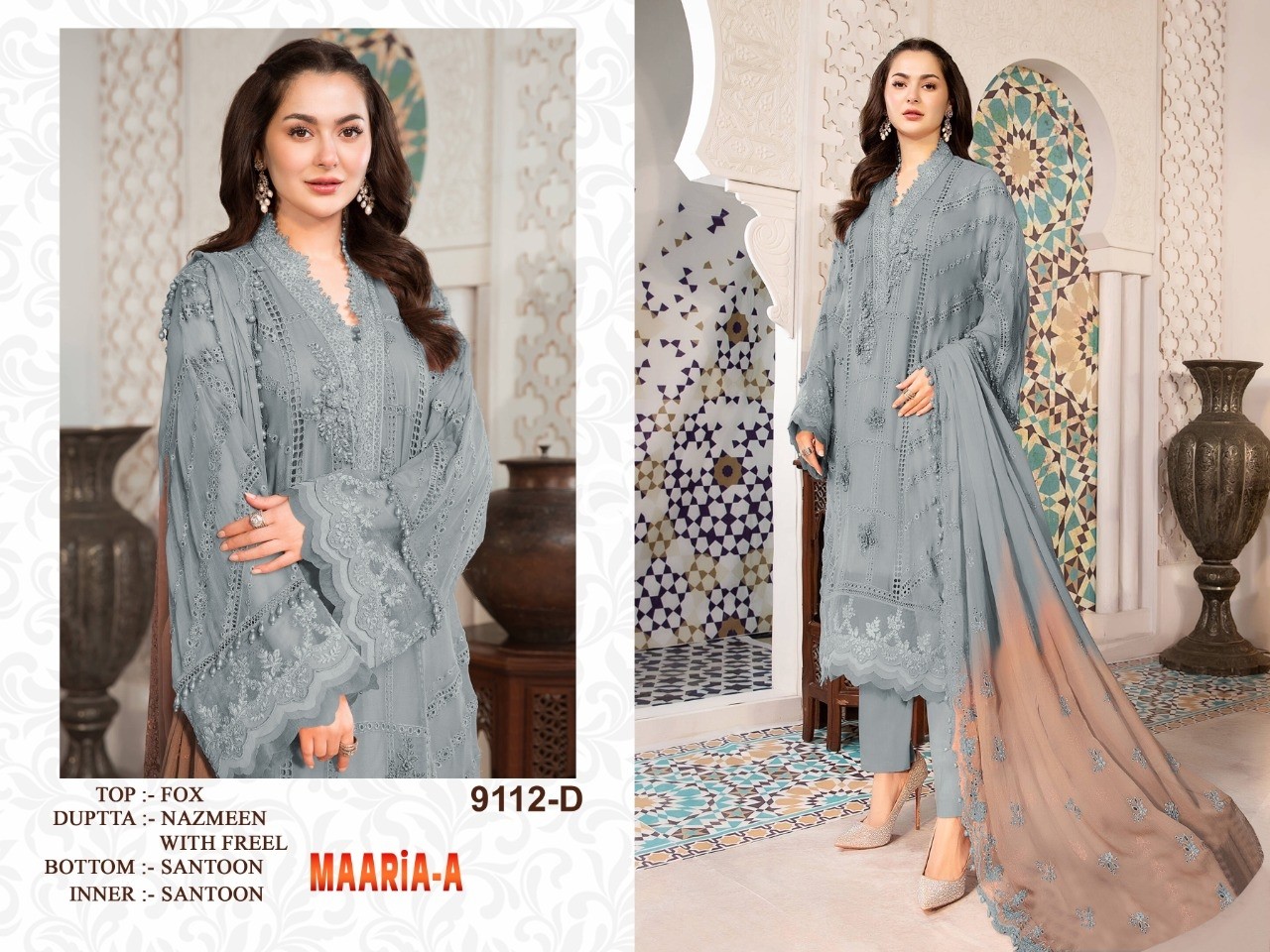 MAARIA A 9112 D PAKISTANI SUITS FOX GEORGETTE
