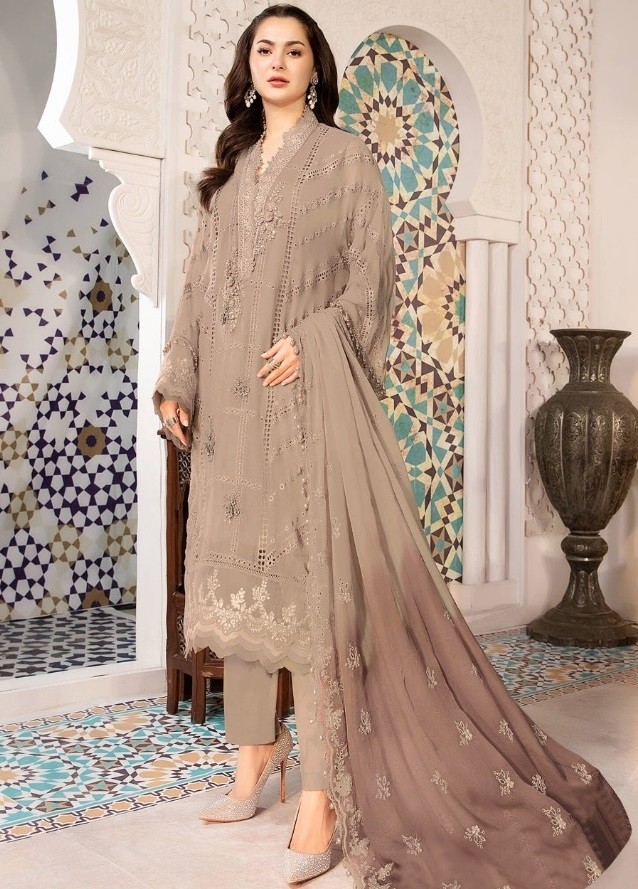 MAARIA A 9112 E PAKISTANI SUITS FOX GEORGETTE SURAT
