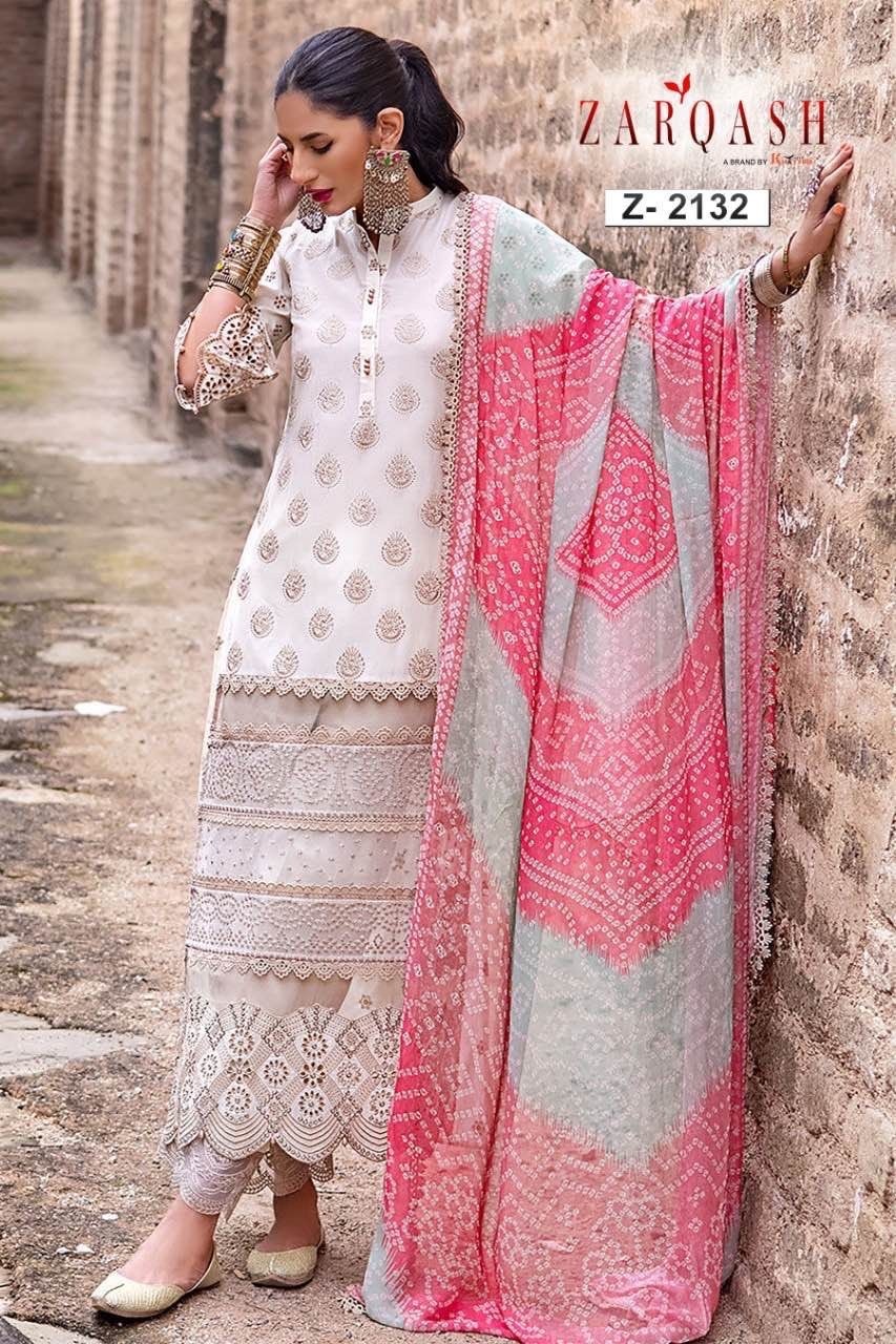 ZARQASH Z 2131 TO 2136 ZAINAB CHIKANKARI 22 PAKISTANI COTTON SUITS 