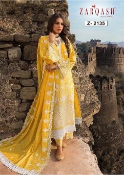 ZARQASH Z 2131 TO 2136 ZAINAB CHIKANKARI 22 PAKISTANI COTTON SUITS 