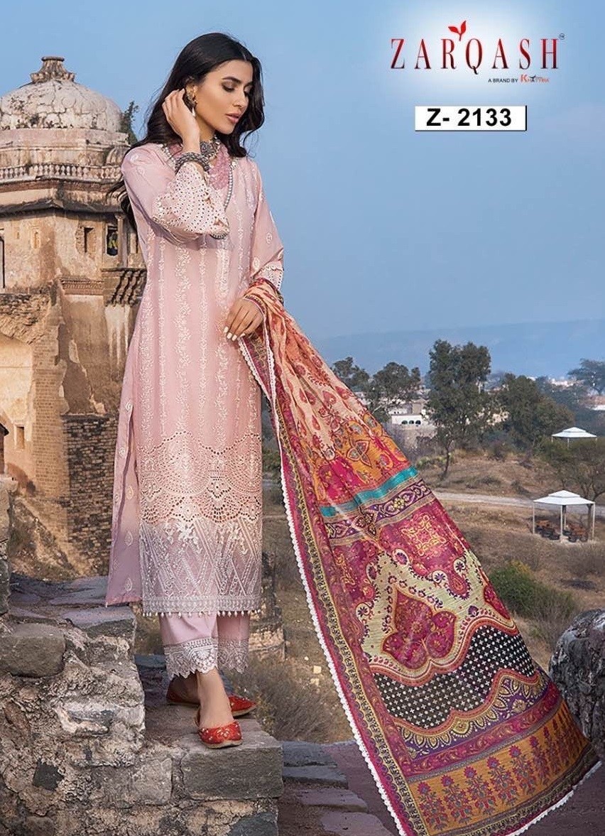 ZARQASH Z 2131 TO 2136 ZAINAB CHIKANKARI 22 PAKISTANI COTTON SUITS 