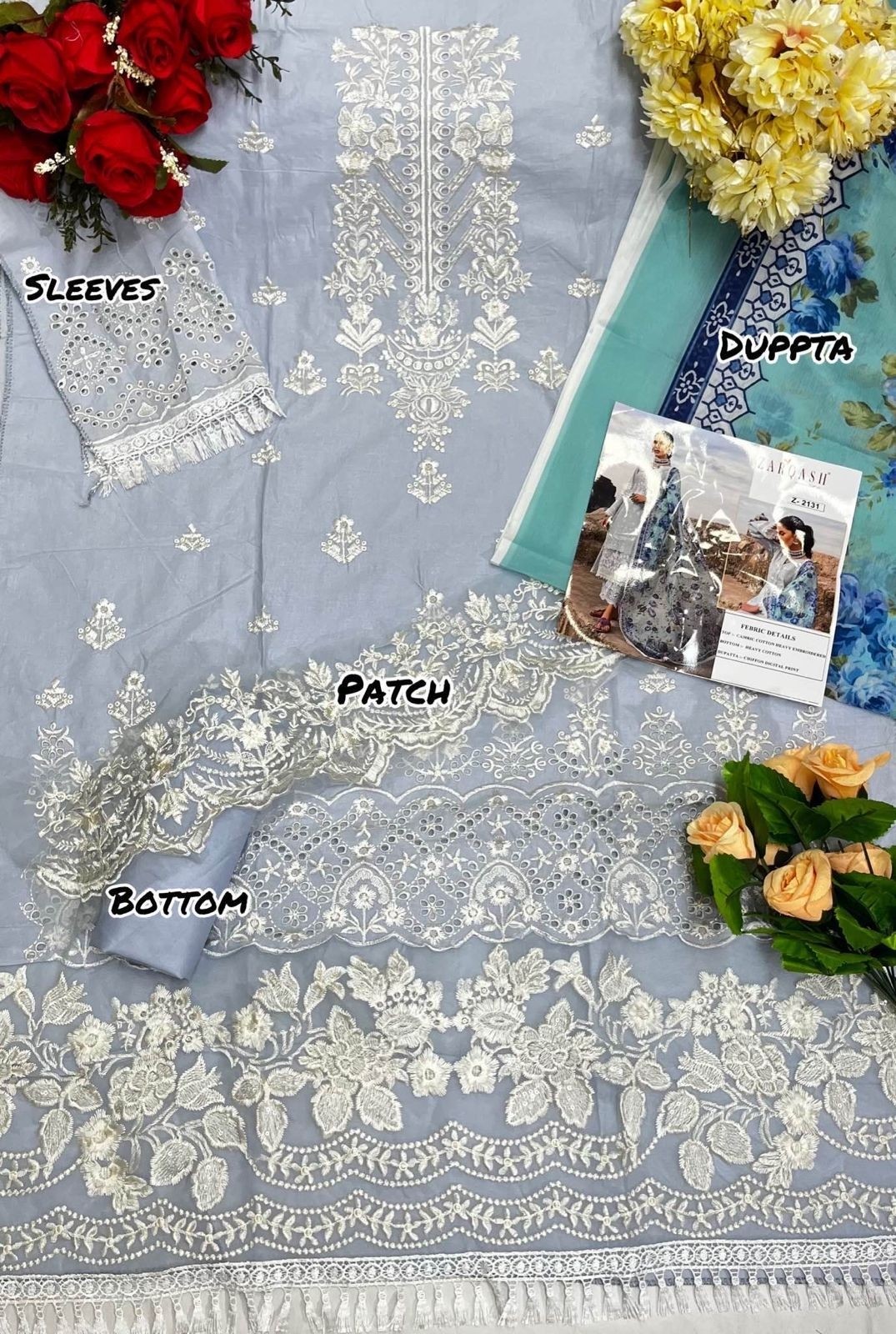 ZARQASH Z 2131 TO 2136 ZAINAB CHIKANKARI 22 PAKISTANI COTTON SUITS 