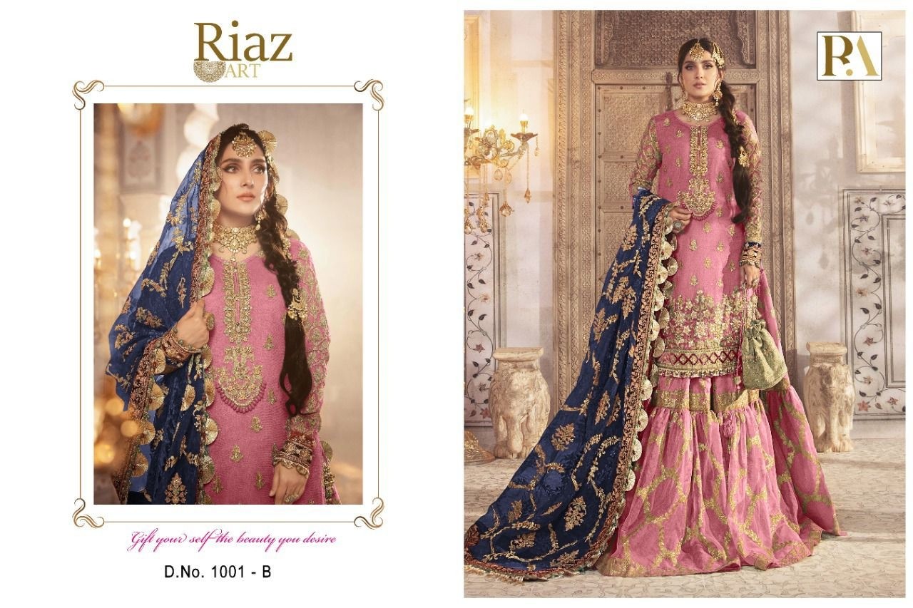 RIAZ ART 1001 B PAKISTANI SUITS SINGLE PIECE SHOPPING