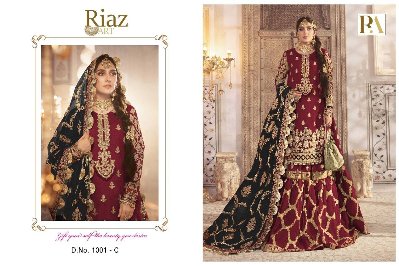 RIAZ ART 1001 C PAKISTANI SUITS SINGLE PIECE