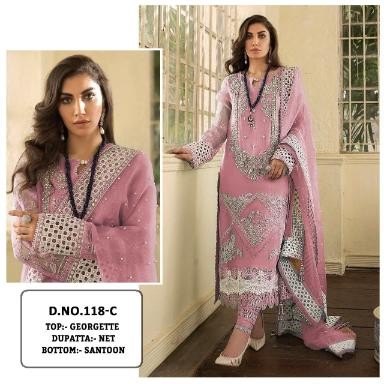 KALEESHA FASHION KF 118 C PAKISTANI SUIT WHOLESALE SURAT