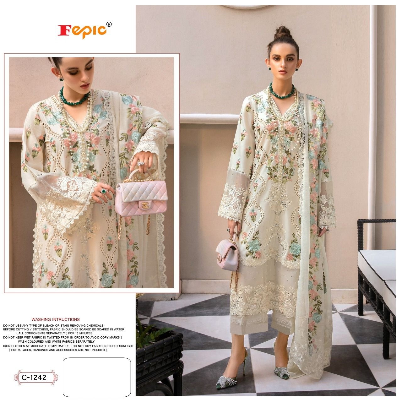 FEPIC ROSEMEEN C 1242 EMBROIDERED PAKISTANI SUITS