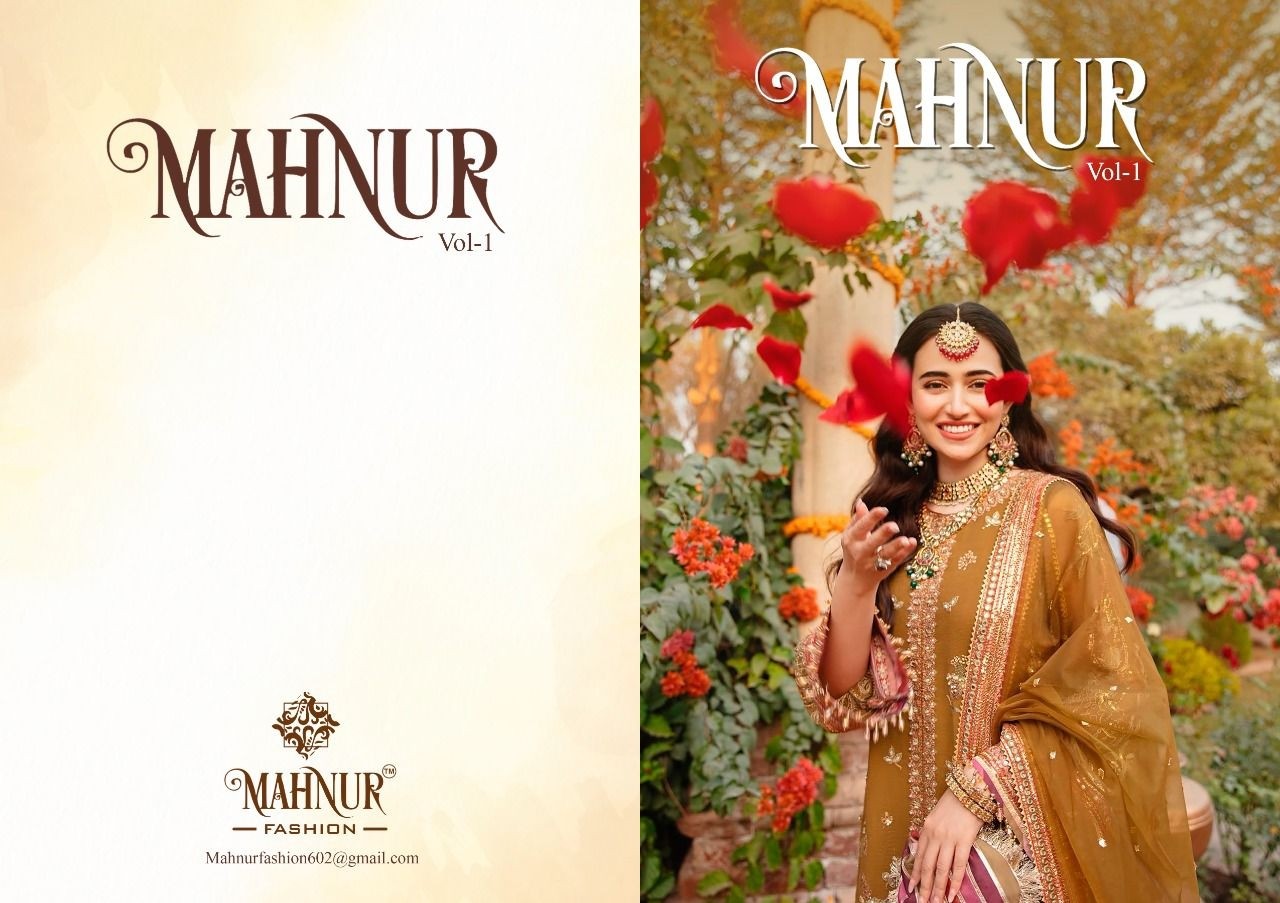 MAHNUR FASHION M 1001 TO 1003 MAHNUR VOL 1 LATEST PAKISTANI SUIT MANUFACTURER