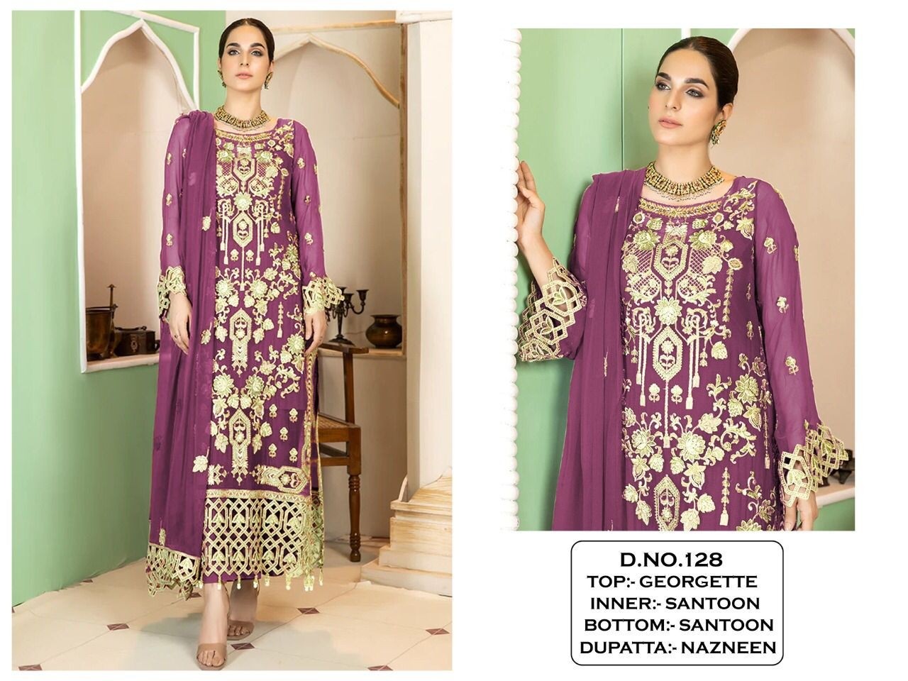 KALEESHA FASHION KF 128 TO 128 E SALWAR SUITS SINGLE PIECE