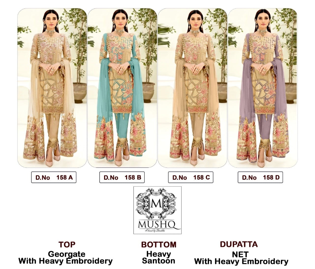 MUSHQ BY SHRADDHA 158 A LATEST READYMADE COLLATION SUITS 