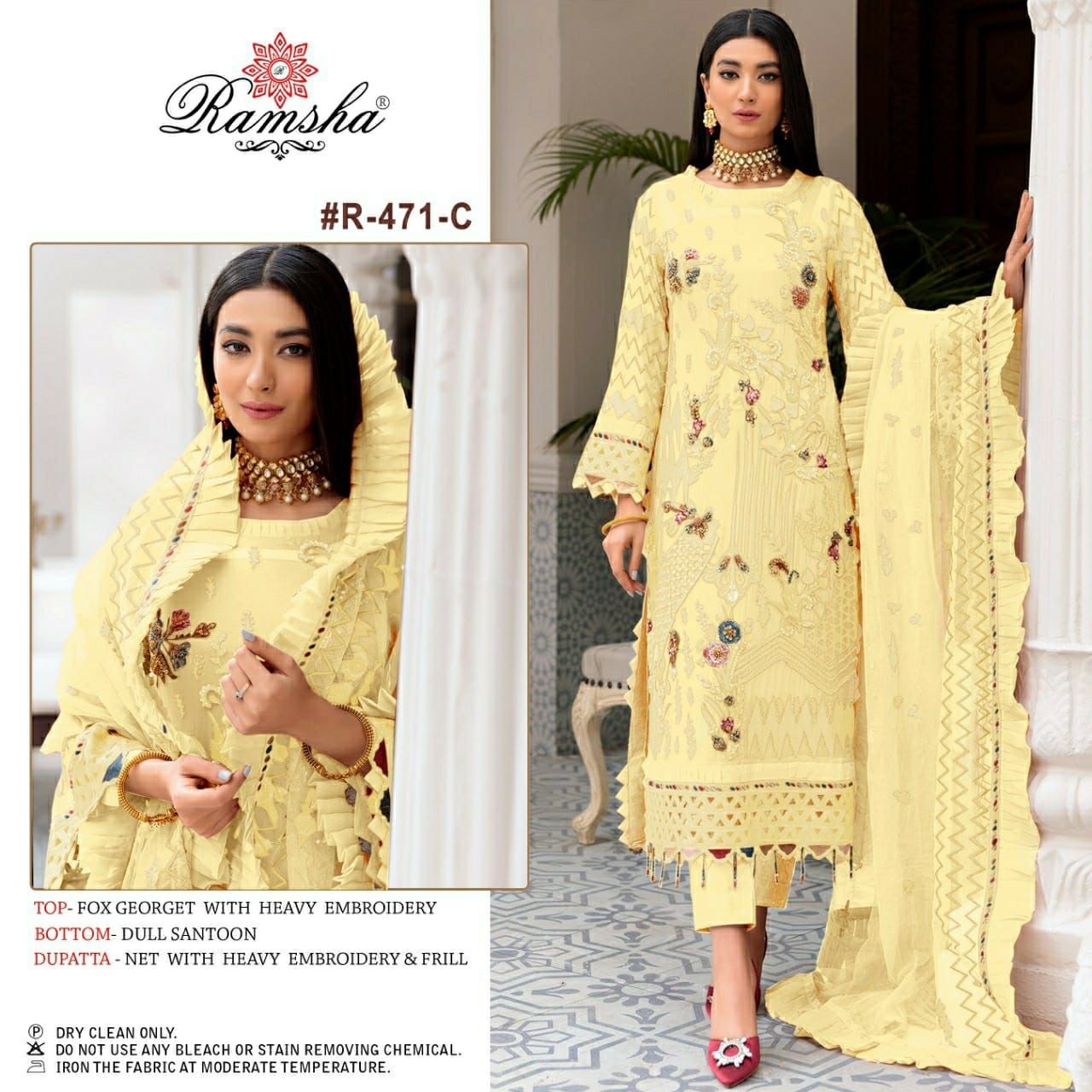 RAMSHA R 471 C SINGLE SALWAR SUITS EMBROIDERED IN SURAT