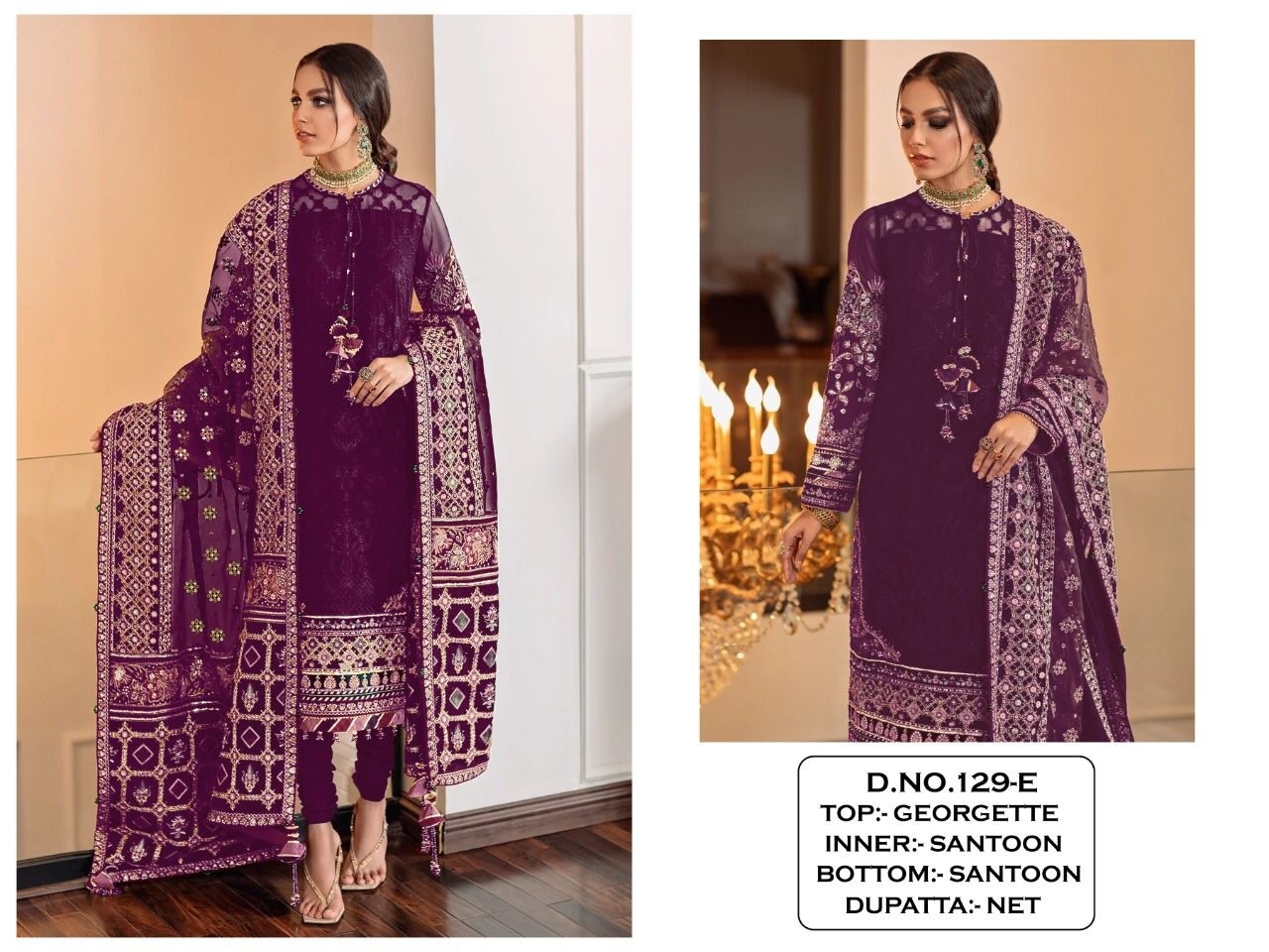 KALEESHA FASHION KF 129 E PAKISTANI SUITS WHOLESALE BY SHOP