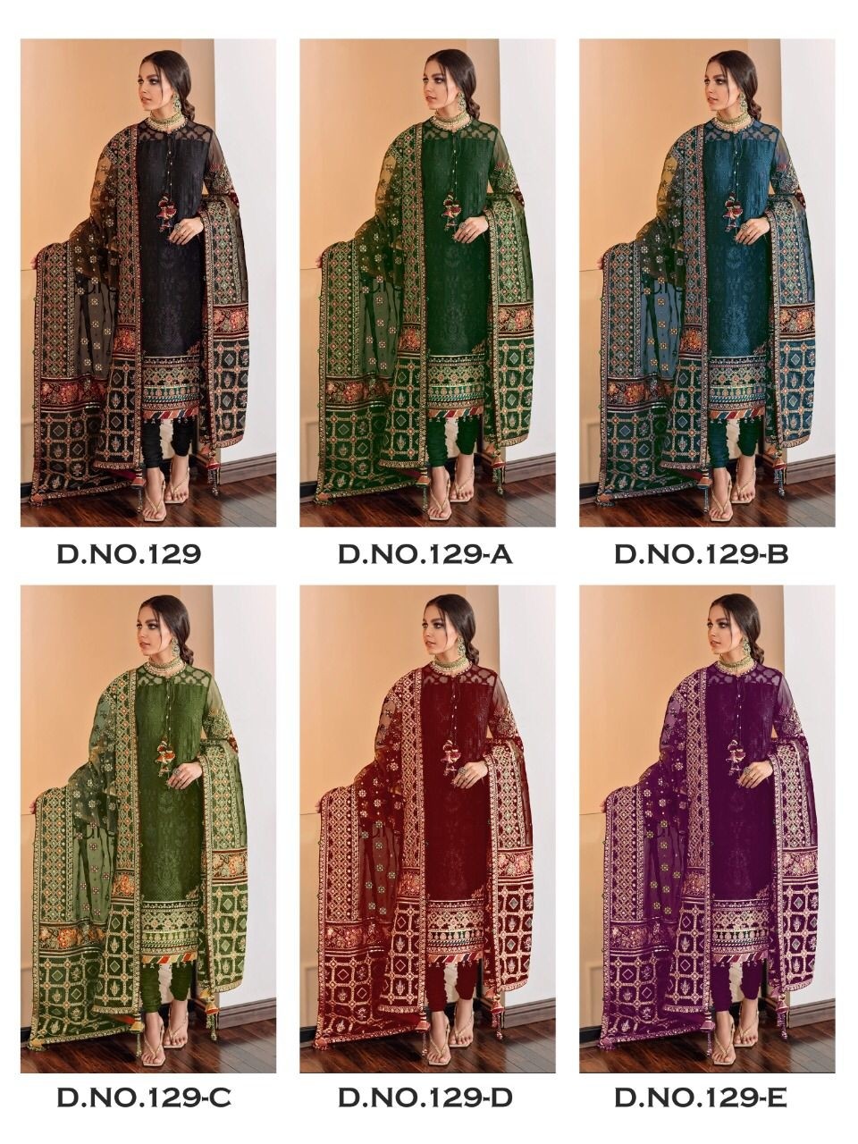KALEESHA FASHION KF 129 E PAKISTANI SUITS WHOLESALE BY SHOP