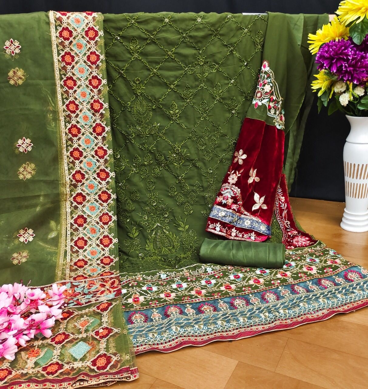 KALEESHA FASHION KF 129 C PAKISTANI SUITS ONLINE SHOP