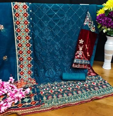 KALEESHA FASHION KF 129 B PAKISTANI SUITS BY SHOP