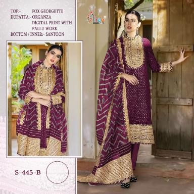 SHREE FABS S 445 B PAKISTANI SUITS WHOLESALE SINGLE