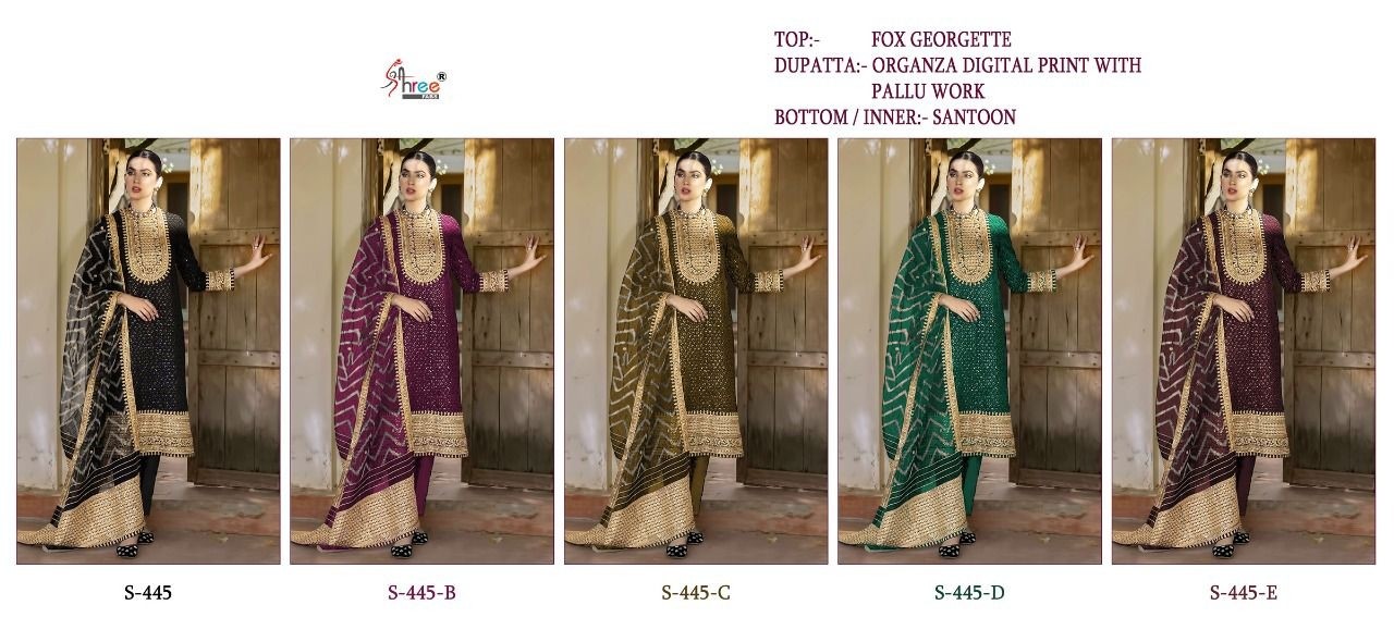 SHREE FABS S 445 C PAKISTANI SUITS SINGLE PIECE