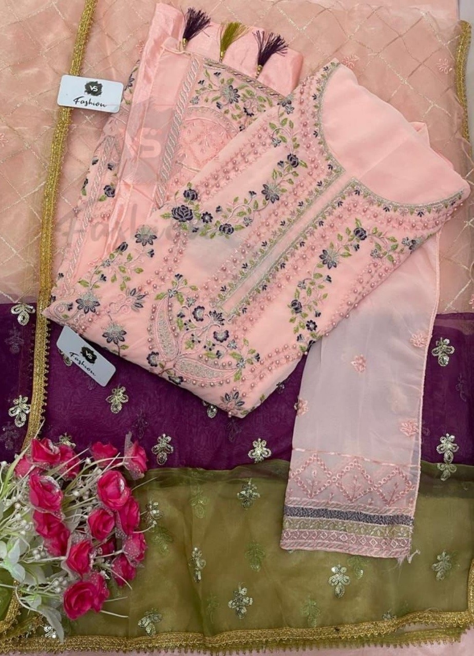 VS FASHION 1180 B FOX GEORGETTE PAKISTANI SUITS SINGLE PIECE