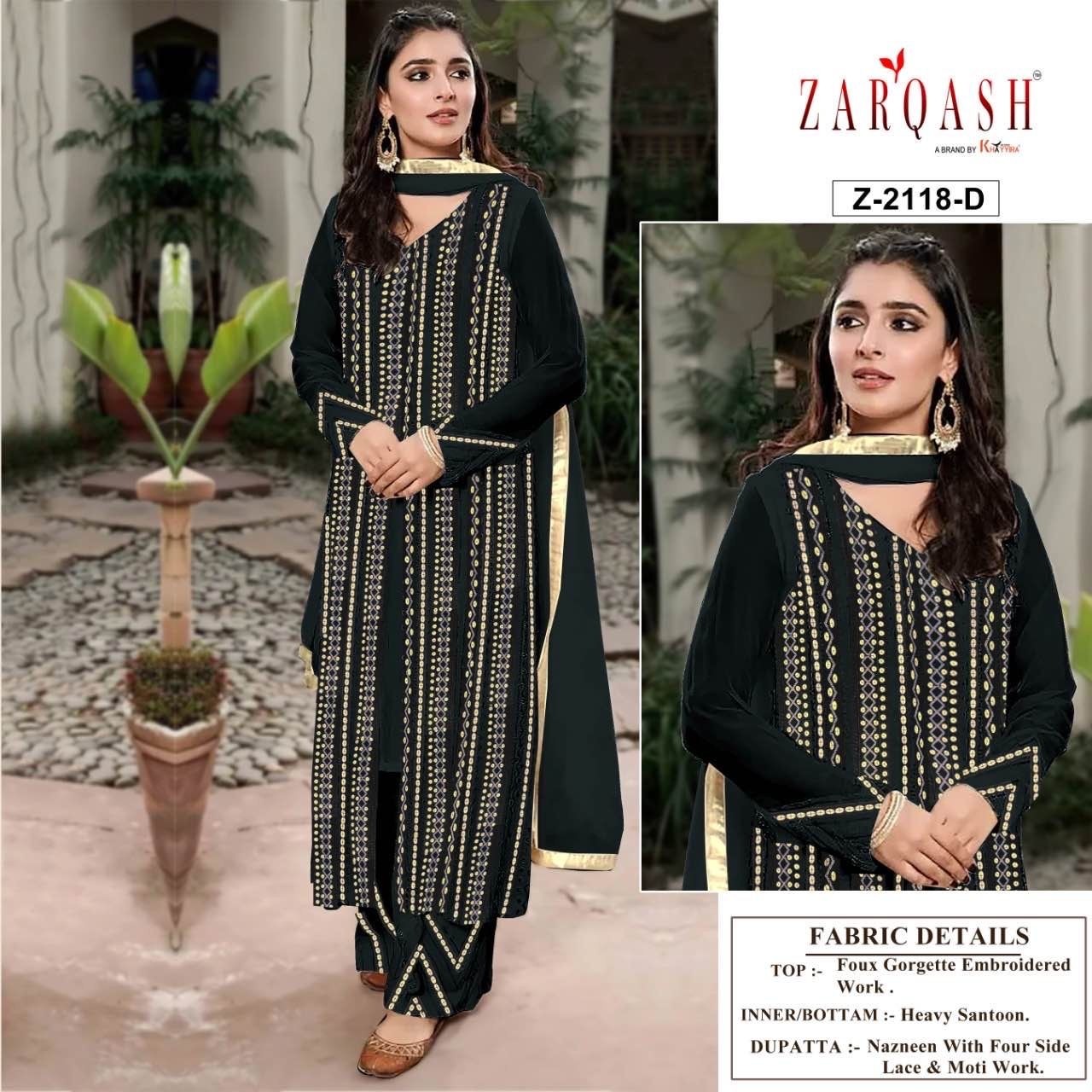 ZARQASH Z 2118 A TO Z 2118 D SANA SAFINAZ VOL 4 PAKISTANI SUITS WHOLESALER