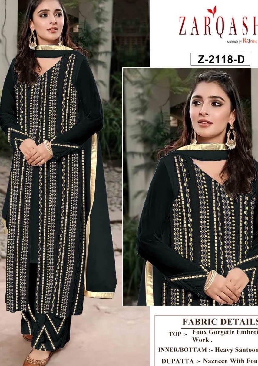 ZARQASH Z 2118 A TO Z 2118 D SANA SAFINAZ VOL 4 PAKISTANI SUITS WHOLESALER