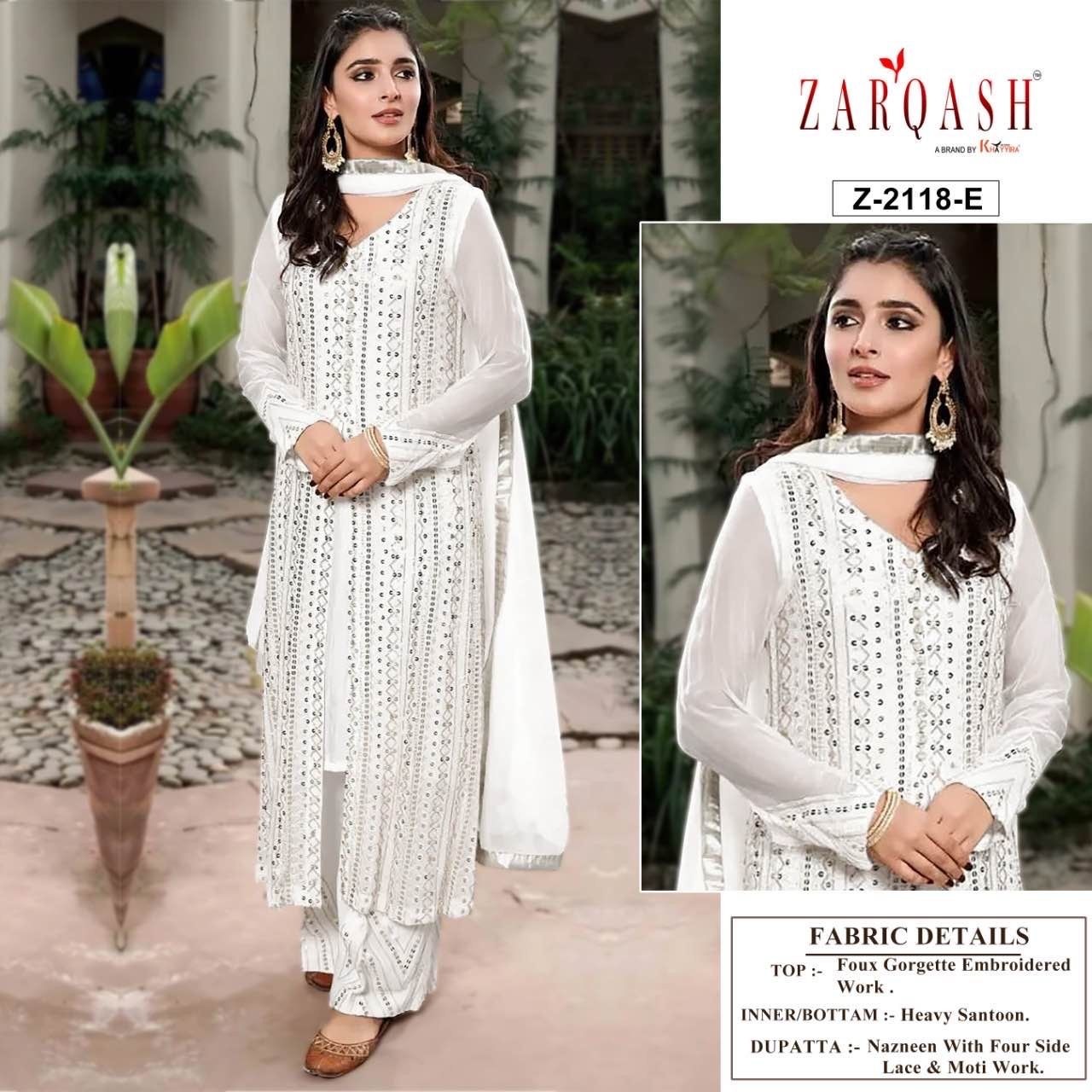 ZARQASH Z 2118 E TO Z 2118 H SANA SAFINAZ VOL 4 PAKISTANI SUITS WHOLESALER SINGLE