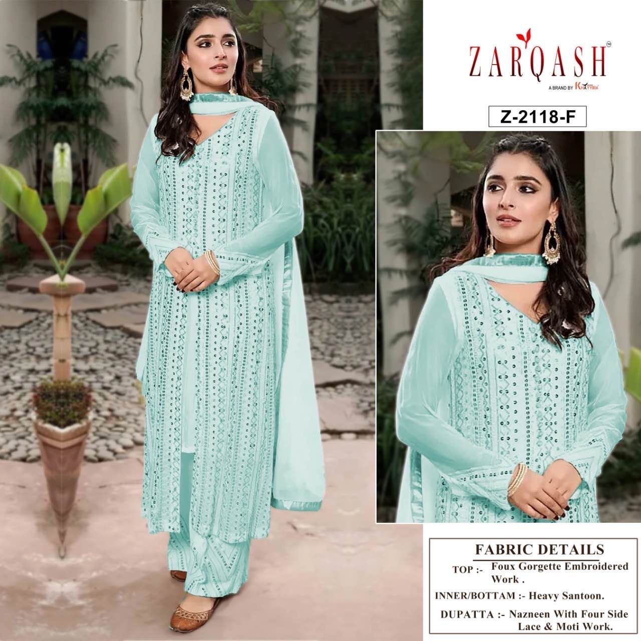 ZARQASH Z 2118 E TO Z 2118 H SANA SAFINAZ VOL 4 PAKISTANI SUITS WHOLESALER SINGLE