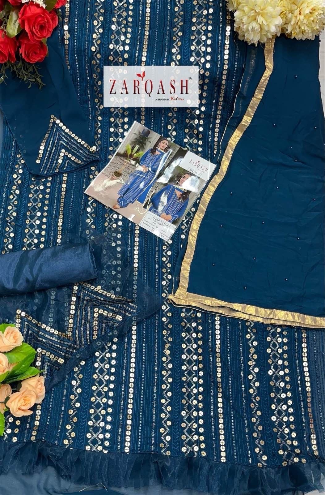 ZARQASH Z 2118 A TO Z 2118 D SANA SAFINAZ VOL 4 PAKISTANI SUITS WHOLESALER