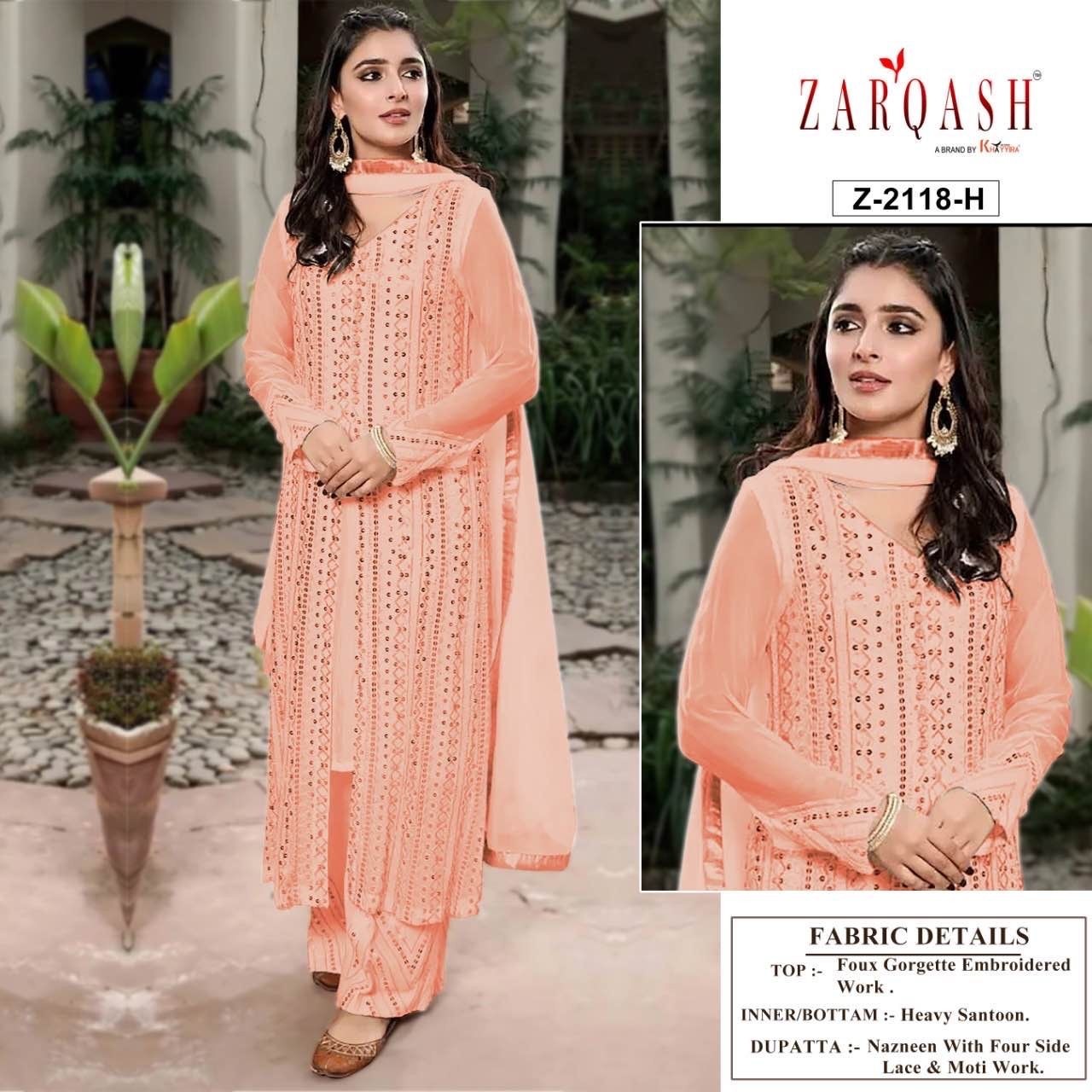 ZARQASH Z 2118 E TO Z 2118 H SANA SAFINAZ VOL 4 PAKISTANI SUITS WHOLESALER SINGLE