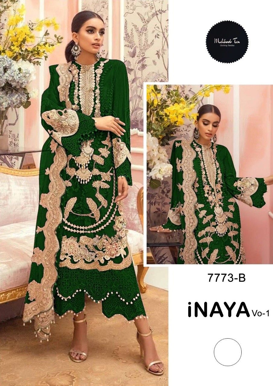 MEHBOOB TEX 7773 B INAYA VOL 1 SALWAR SUITS SINGLE PIECE