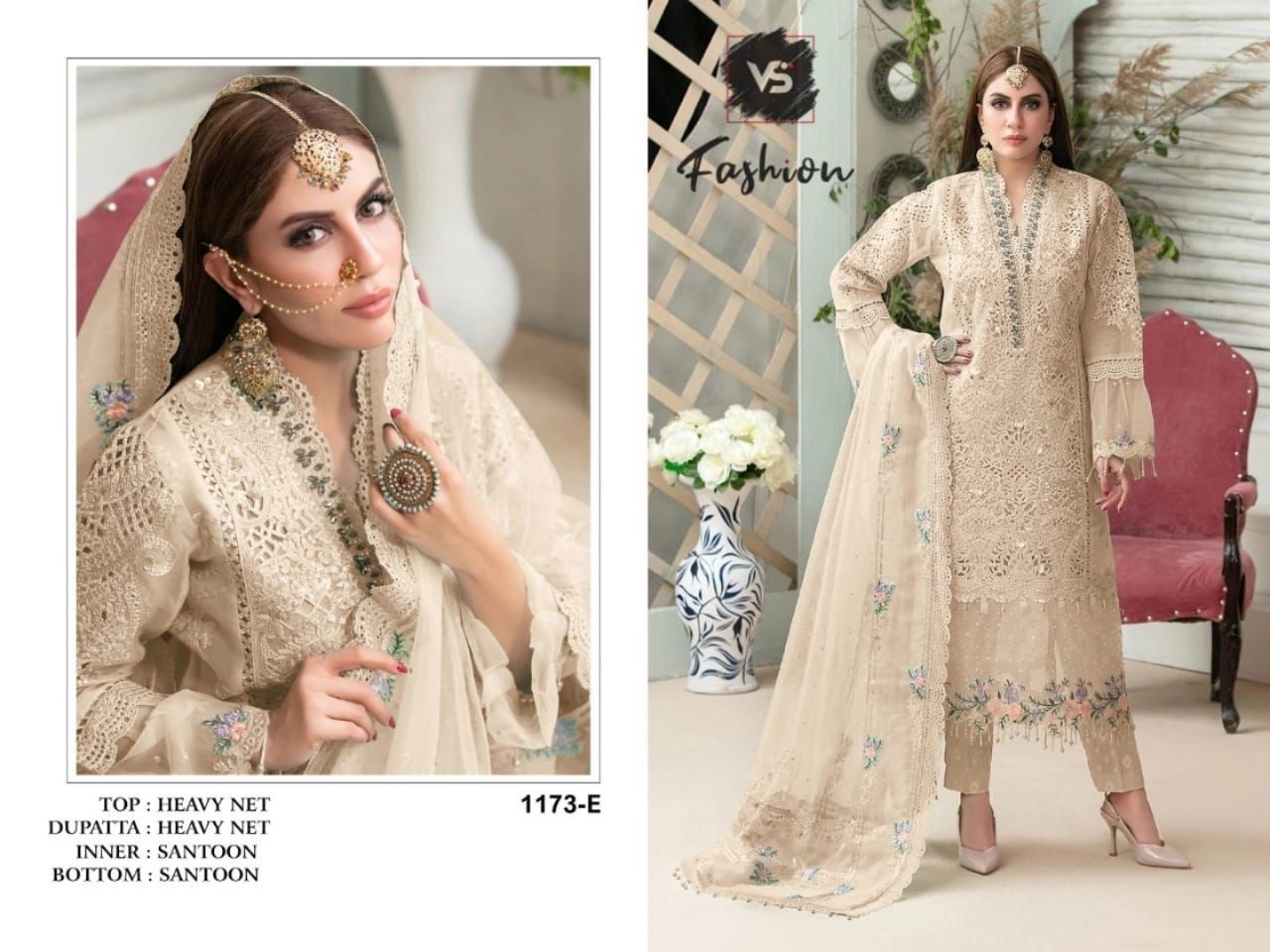VS FASHION 1173 E PAKISTANI SUITS WHOLESALE