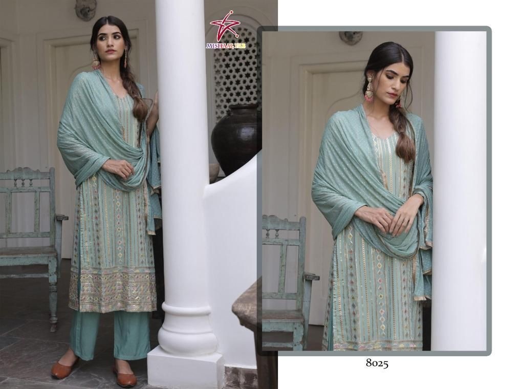 MISHAAL FAB 8025 A TO 8025 F SALWAR SUITS