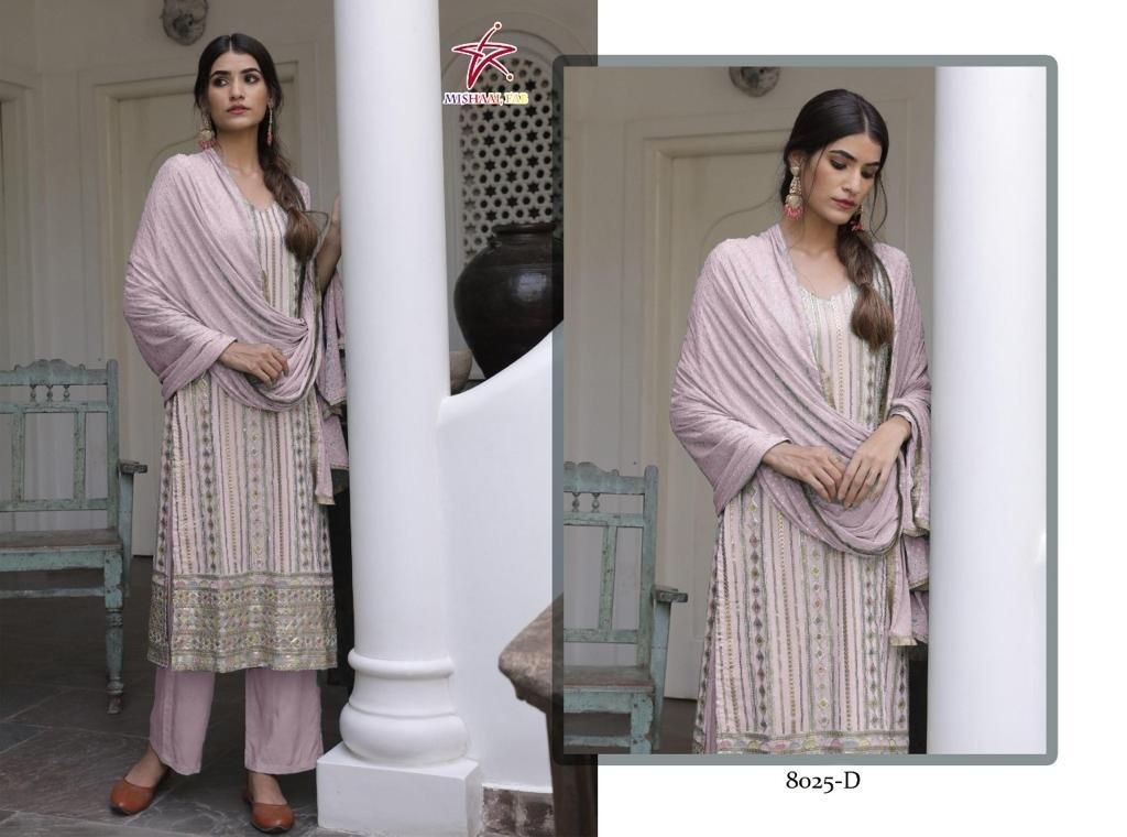 MISHAAL FAB 8025 A TO 8025 F SALWAR SUITS