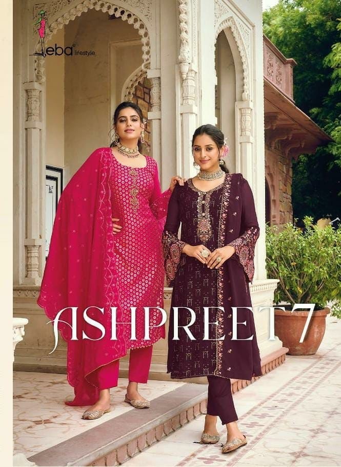 EBA LIFESTYLE 1468 ASHPREET 7 PAKISTANI SUITS DEALER SINGLE