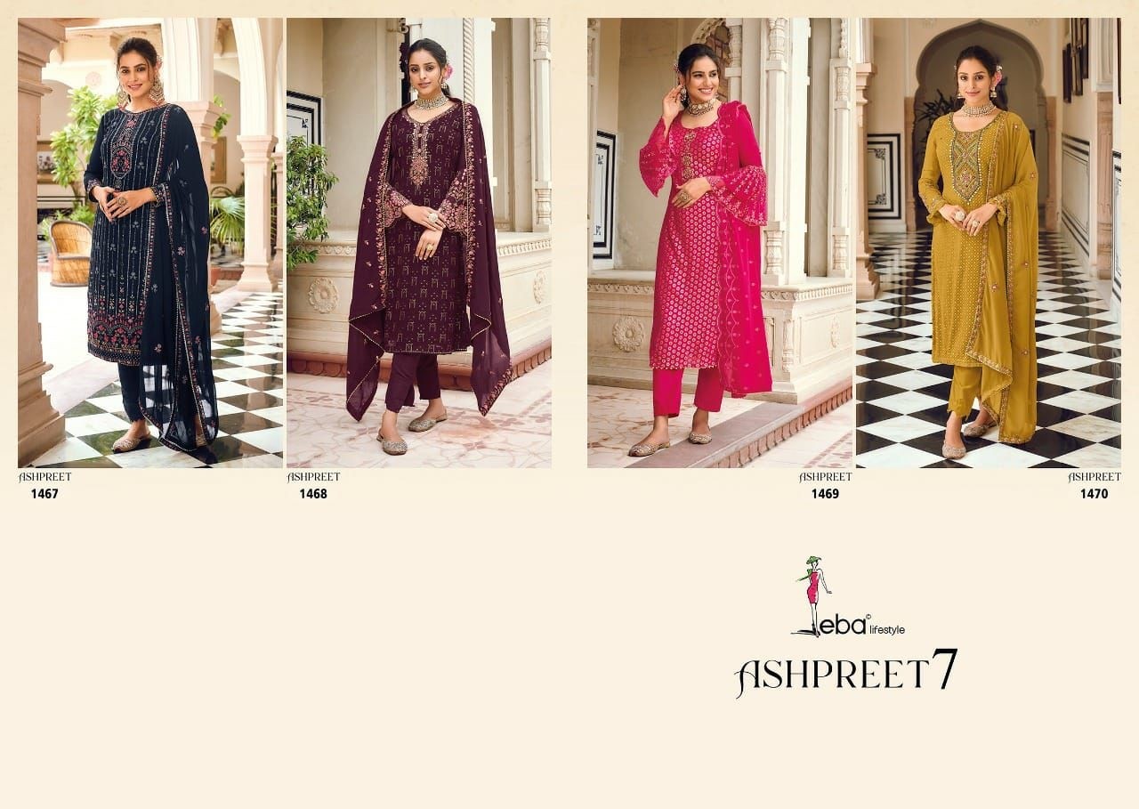 EBA LIFESTYLE 1468 ASHPREET 7 PAKISTANI SUITS DEALER SINGLE