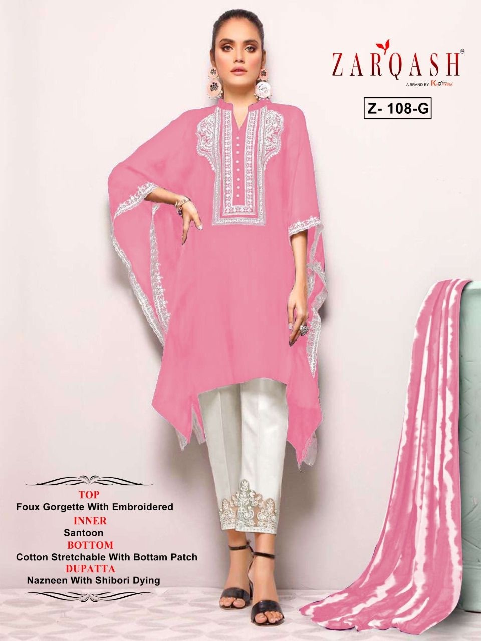 ZARQASH 108 A TO 108 H LATEST PAKISTANI KURTIS SINGLE PIECE