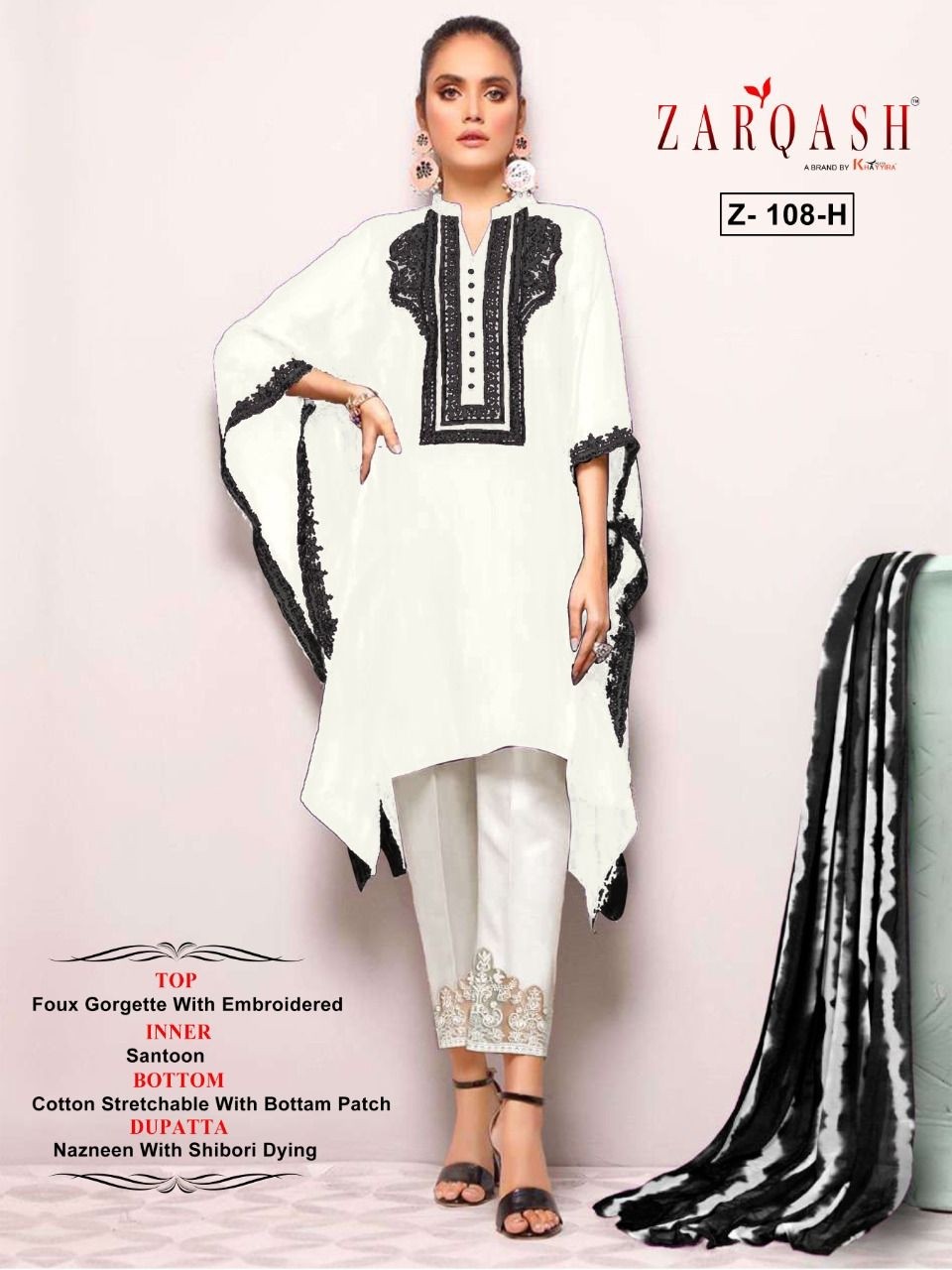 ZARQASH 108 A TO 108 H LATEST PAKISTANI KURTIS SINGLE PIECE