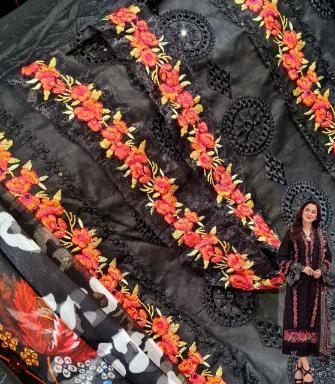 PAKISTANI HIT DESIGN QALAMQAAR LAWN 03 SUITS SURAT