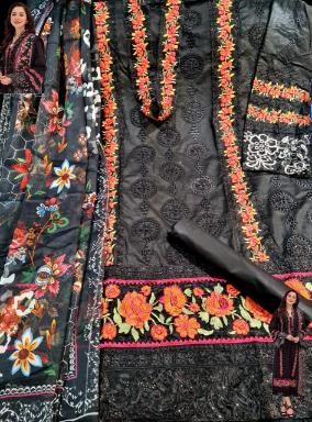 PAKISTANI HIT DESIGN QALAMQAAR LAWN 03 SUITS SURAT