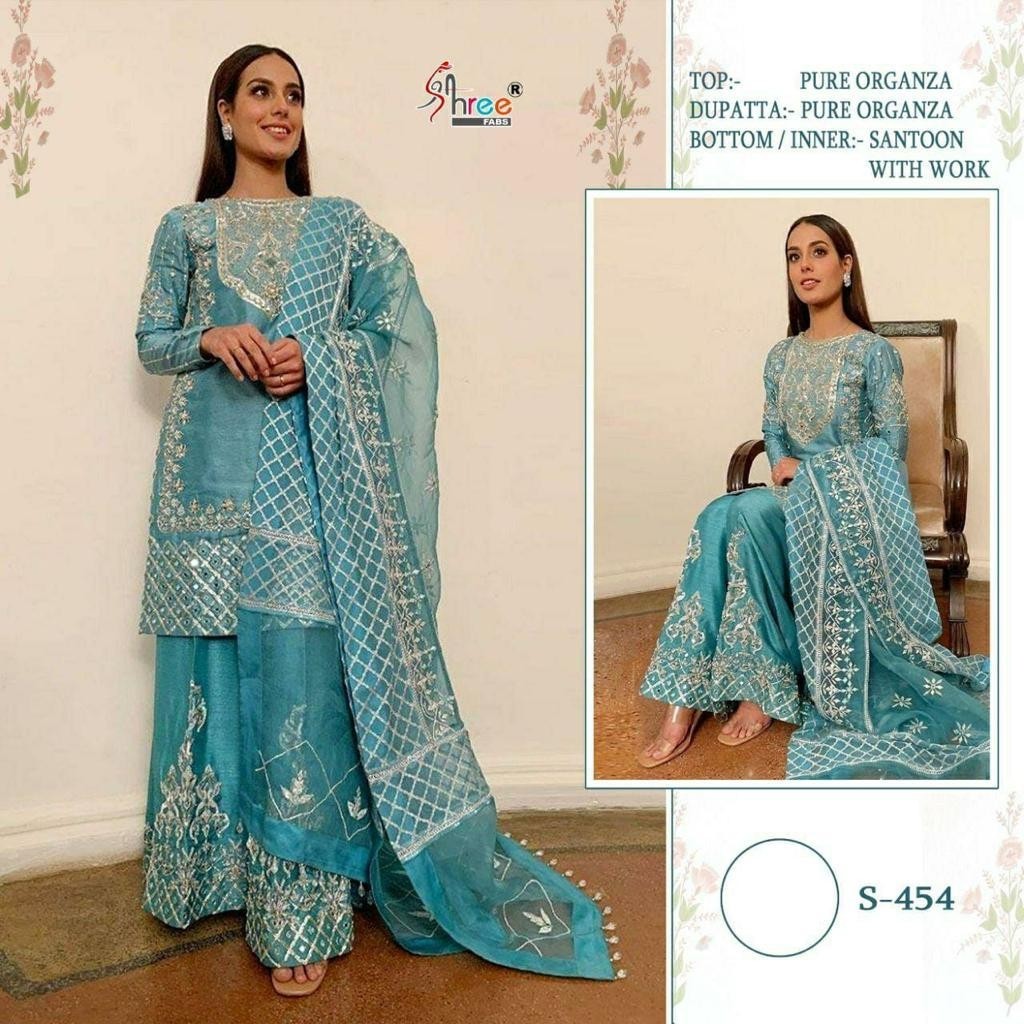 SHREE FABS S 454 PAKISTANI SUITS LATEST COLLECTION