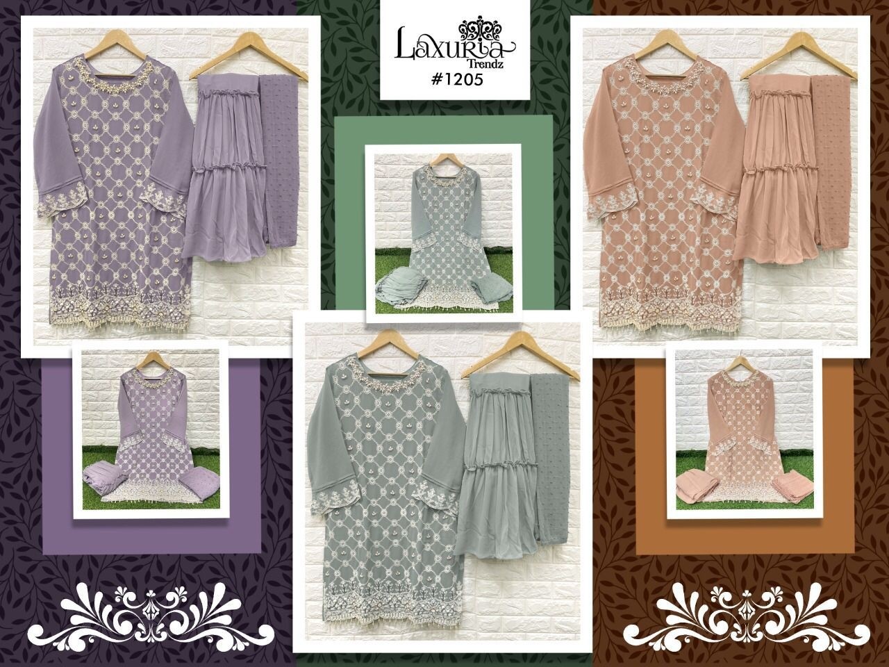 LAXURIA TRENDZ 1205 ORANGE DESIGNER PAKISTANI KURTIS 