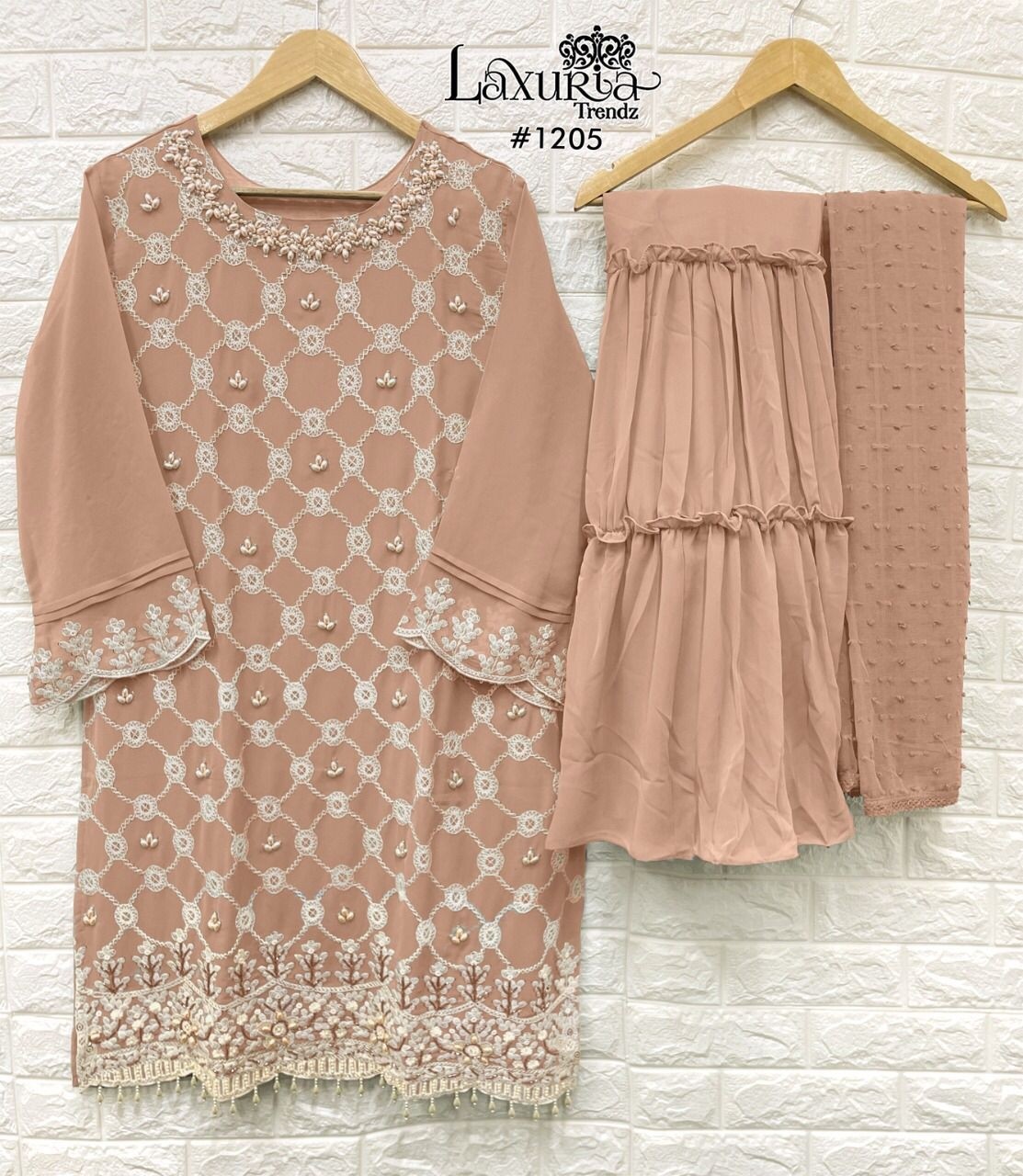 LAXURIA TRENDZ 1205 ORANGE DESIGNER PAKISTANI KURTIS 