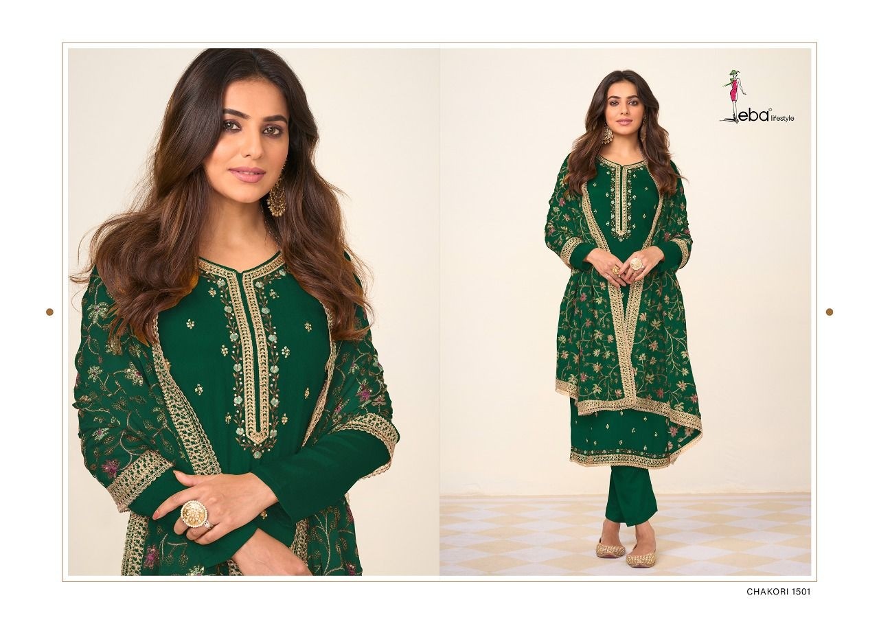 EBA LIFESTYLE 1501 CHAKORI VOL 2 GREEN SALWAR SUITS WITH PRICE
